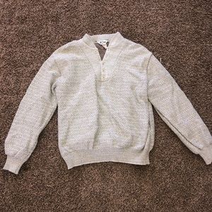 Knitted Button Up Crewneck Pullover Sweater